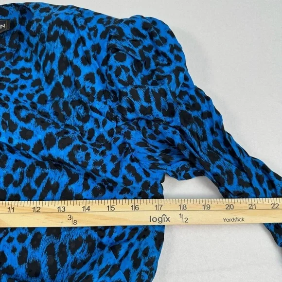 St Gillian Petites 100% Silk Animal Print Dress Womens Size 10 Floral Beading - Picture 5 of 13